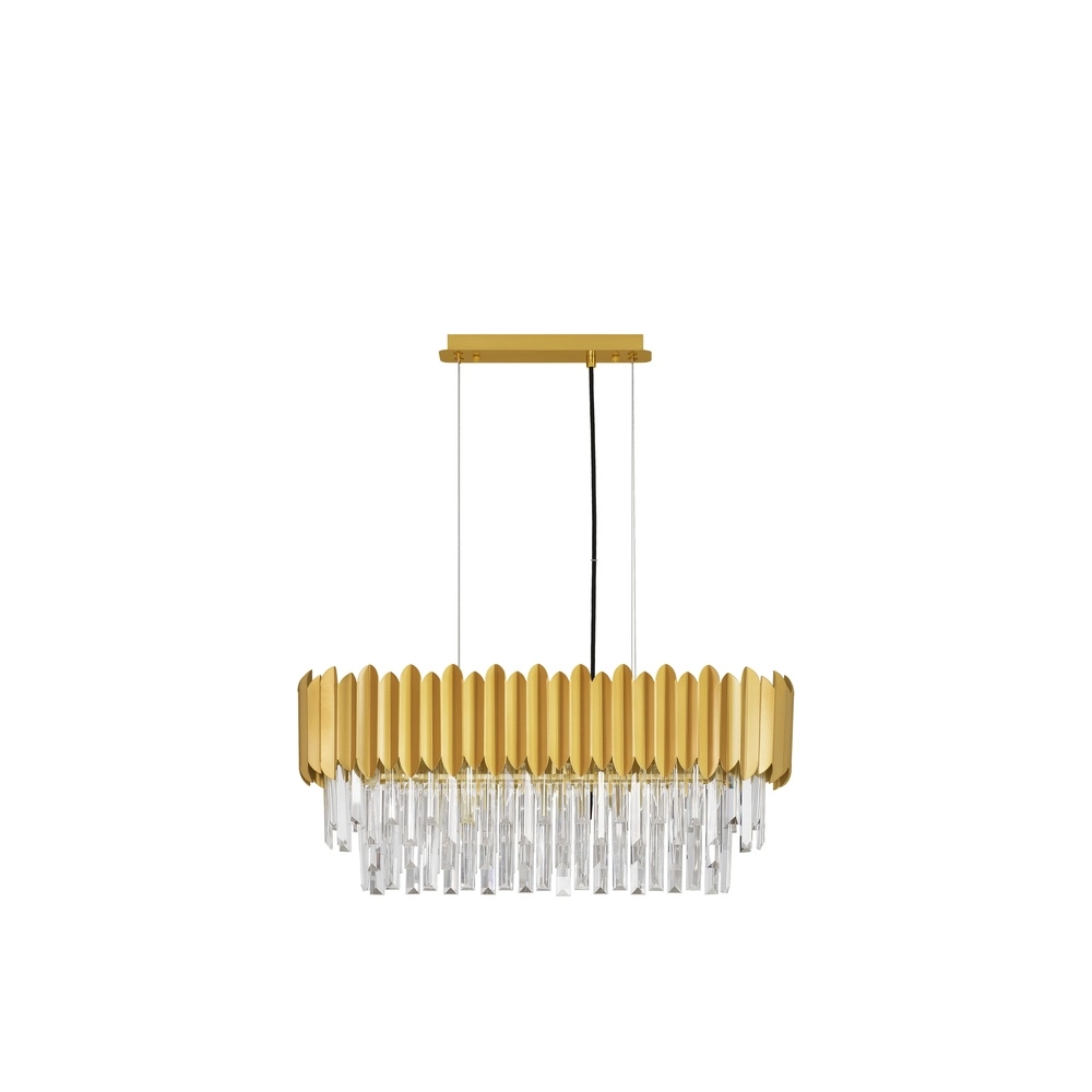 Hanglamp Magnolia langwerpig goud en kristal Lyora 5212017434982