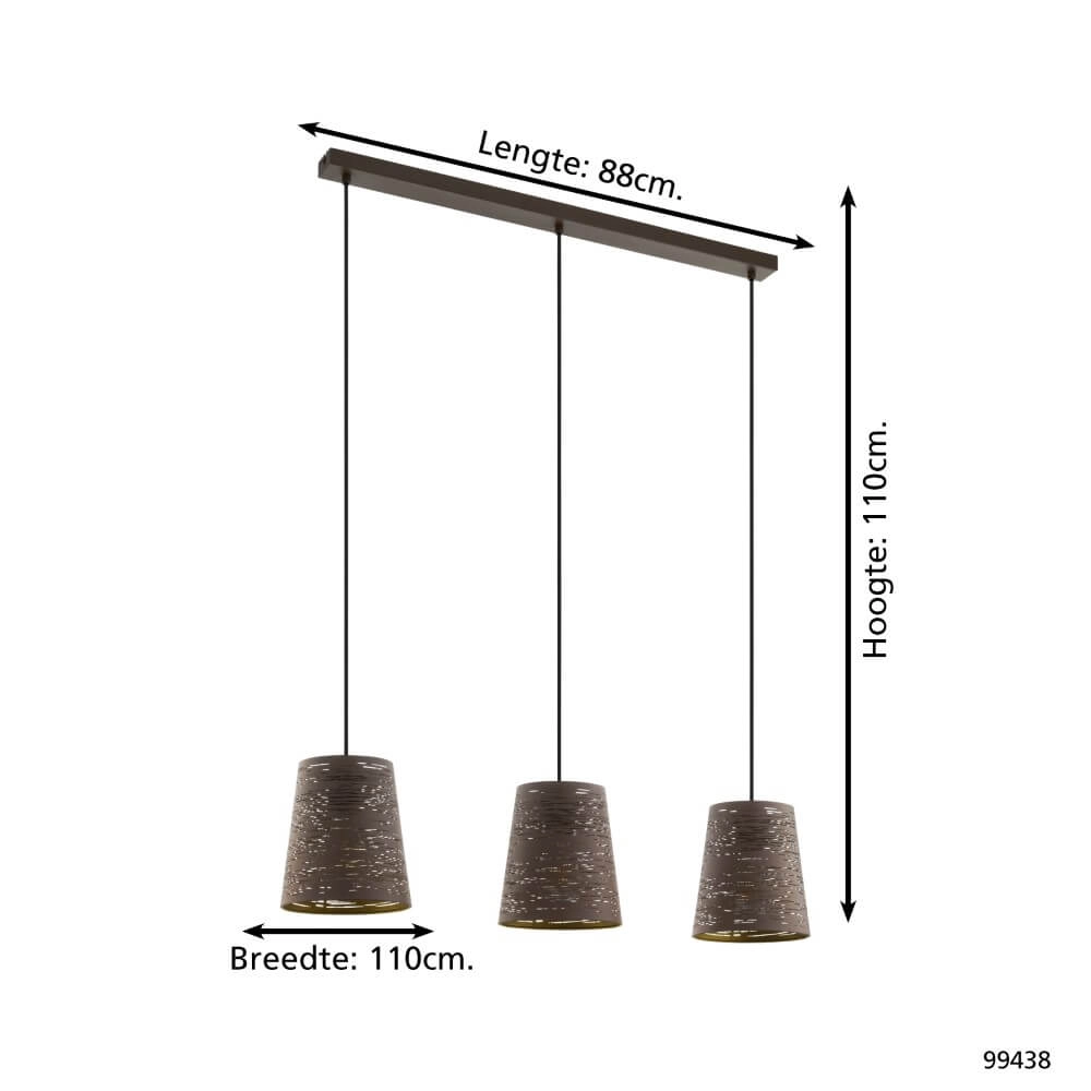 Eettafellamp Segezia 3-lichts Eglo 9002759994389