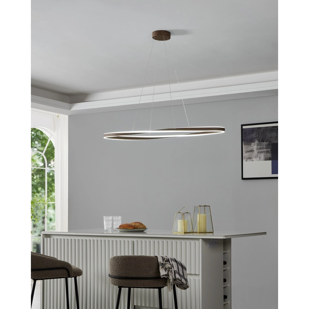 Design hanglamp Camerota donker brons ovaal Eglo 9008606391271