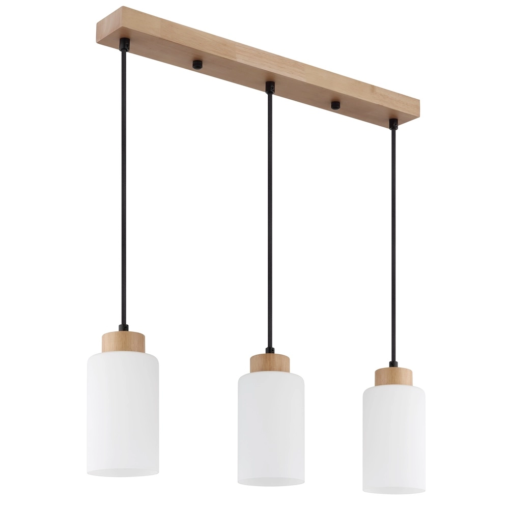 Hanglamp Rowena 3-lichts hout Globo 9007371580248