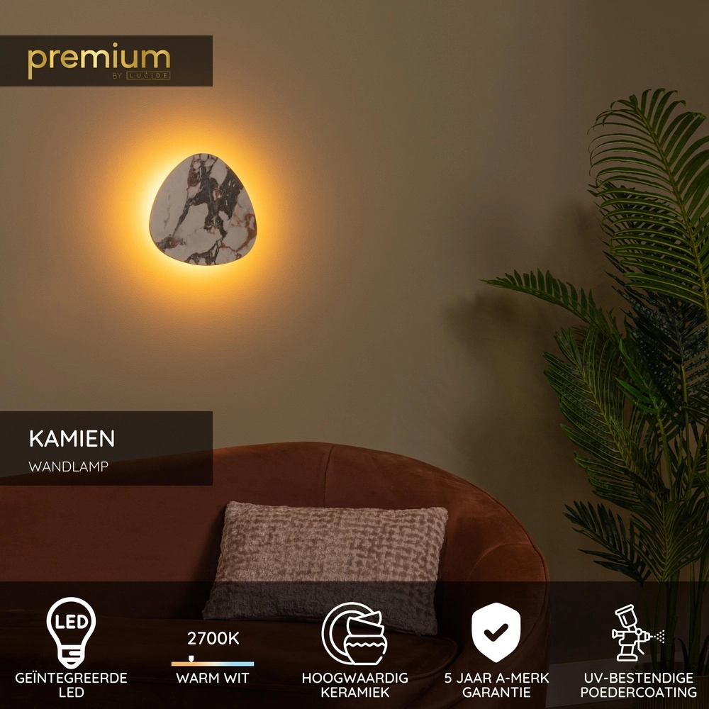 Unieke wandlamp Kamien marmer 30cm Premium by Lucide 5411212421258