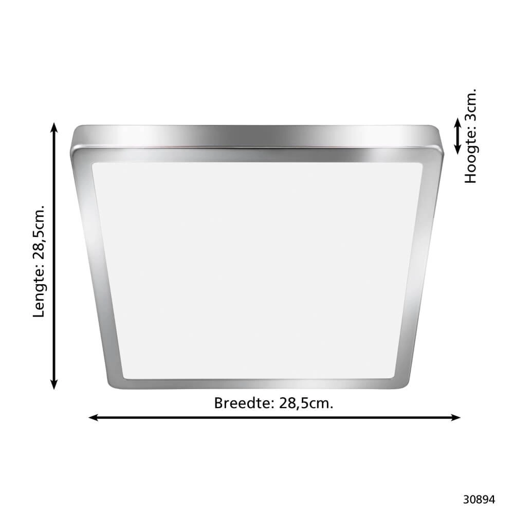 Vierkante plafonnière Fueva 5 4000K RVS Eglo 9002759308940