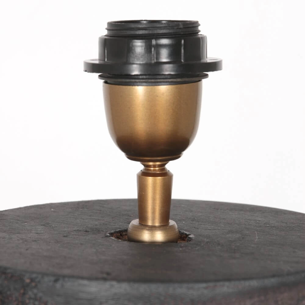 Landelijke schemerlamp Lyons S met taupe linnen kap Steinhauer 8712746166705