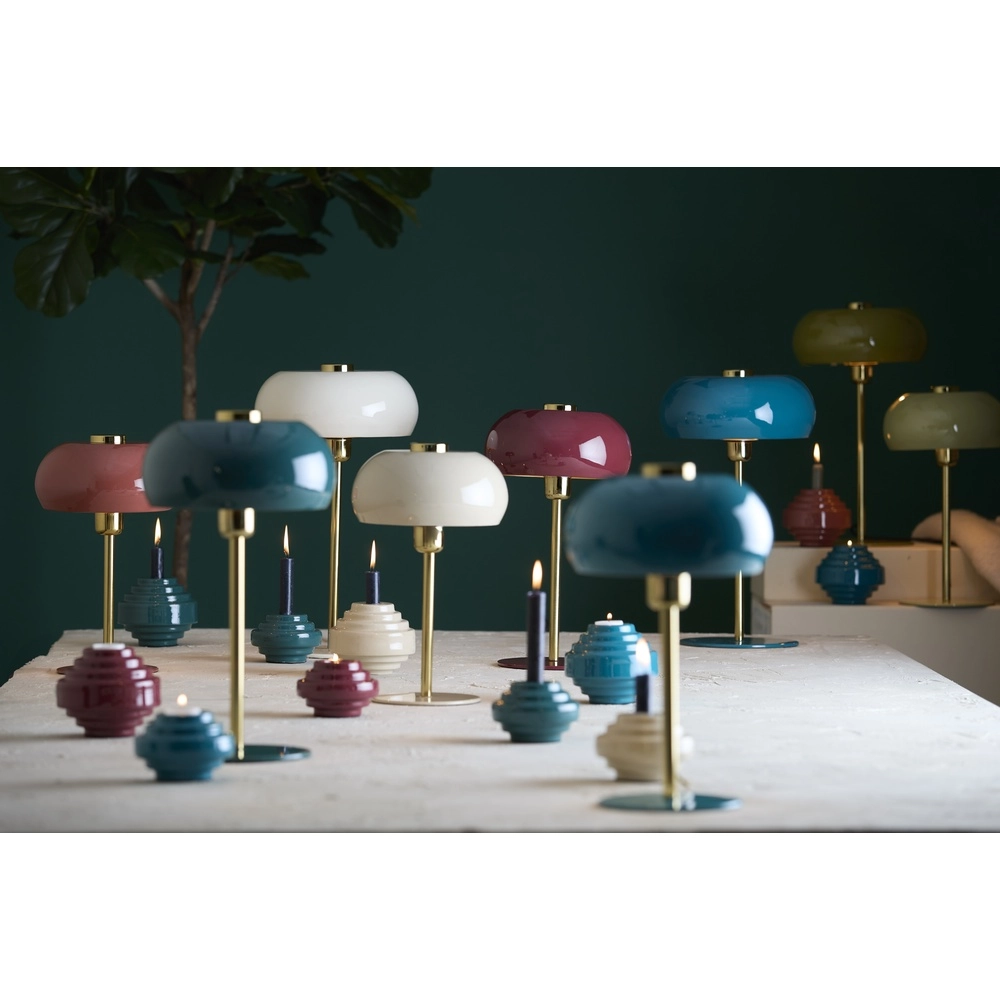 Tafellamp Surin Ø 23cm - glans bordeaux met goud Light & Living 8717807743444