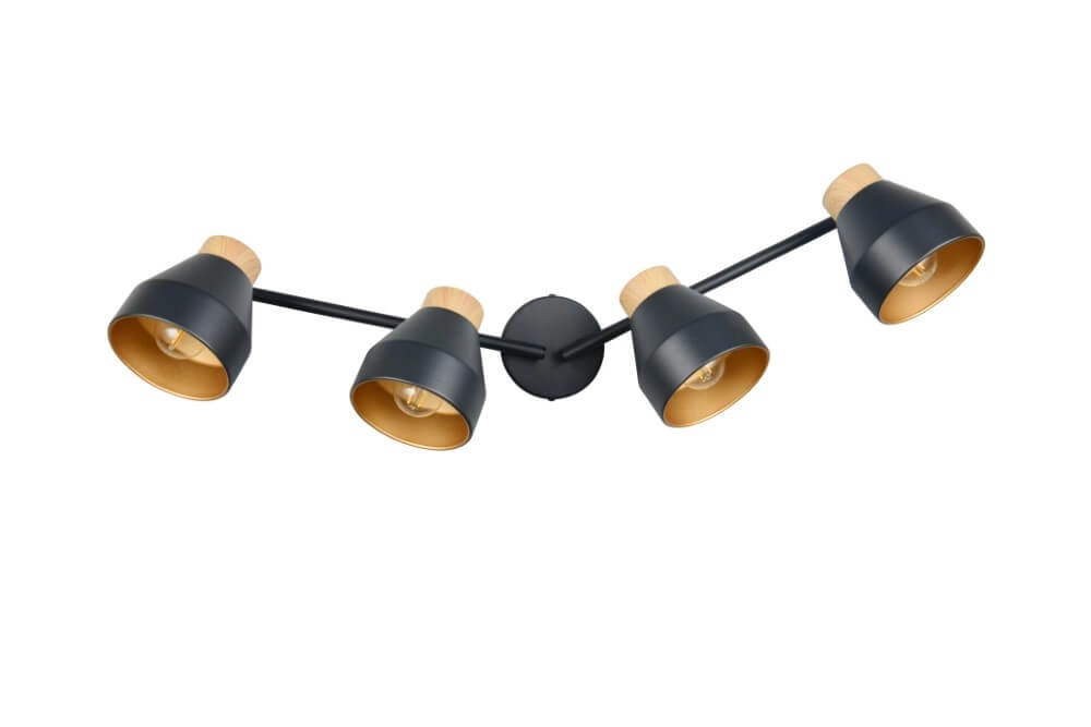 Design plafondlamp 4-lichts Valentin zwart Trio 4017807637434