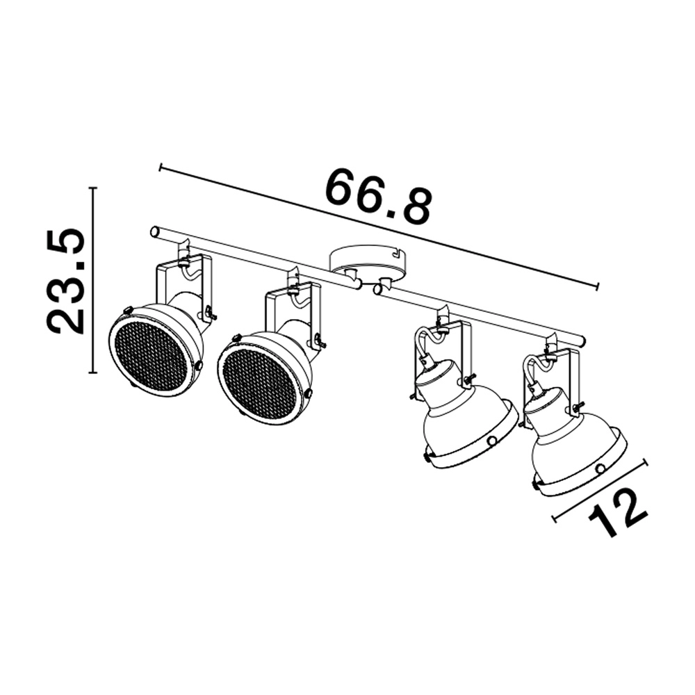 Plafondlamp Ruvi 4-lichts zwart Lyora 5212017446381