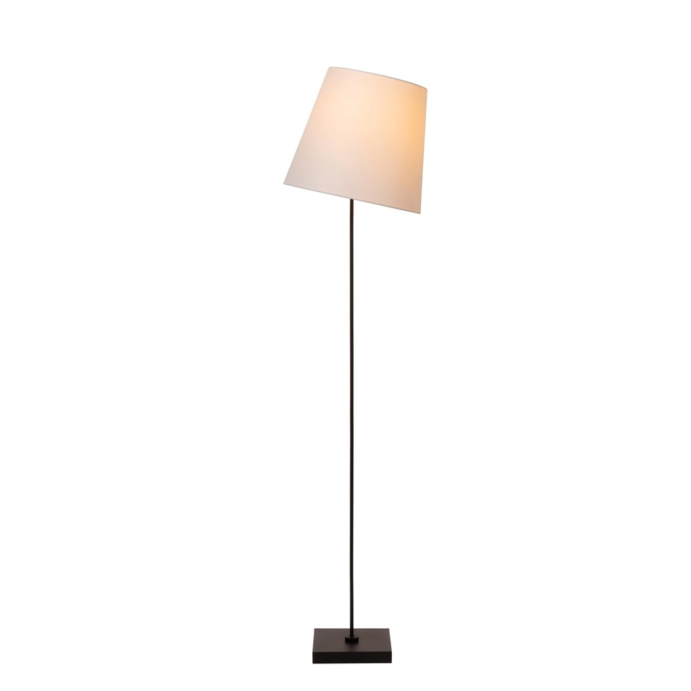Vloerlamp Pendio zwart met witte kap Lucide 5411212194084