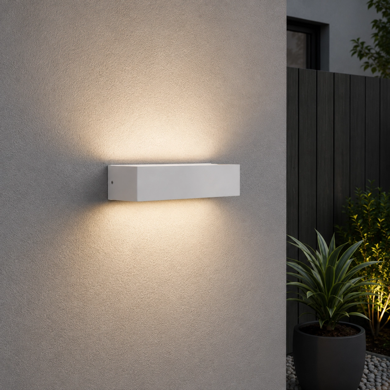 Strakke wandlamp Lane wit 22cm - 21W