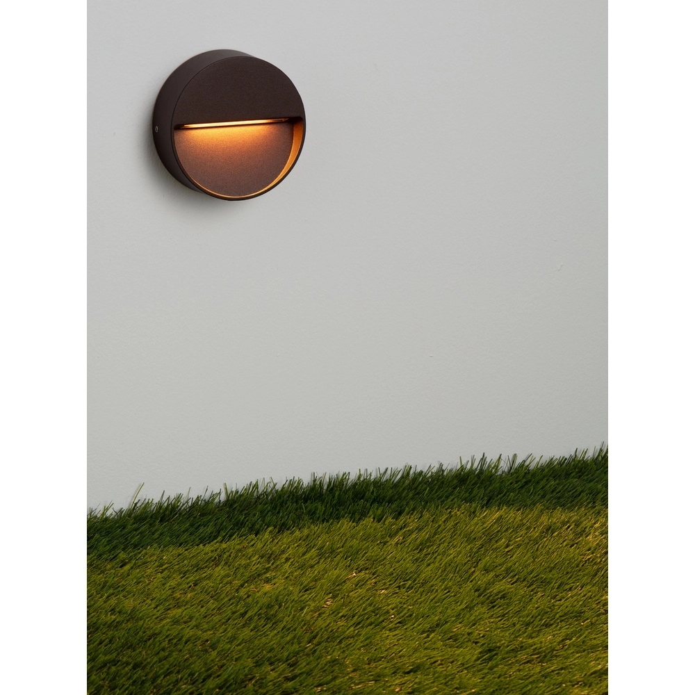 Ronde wandlamp Sete roestbruin