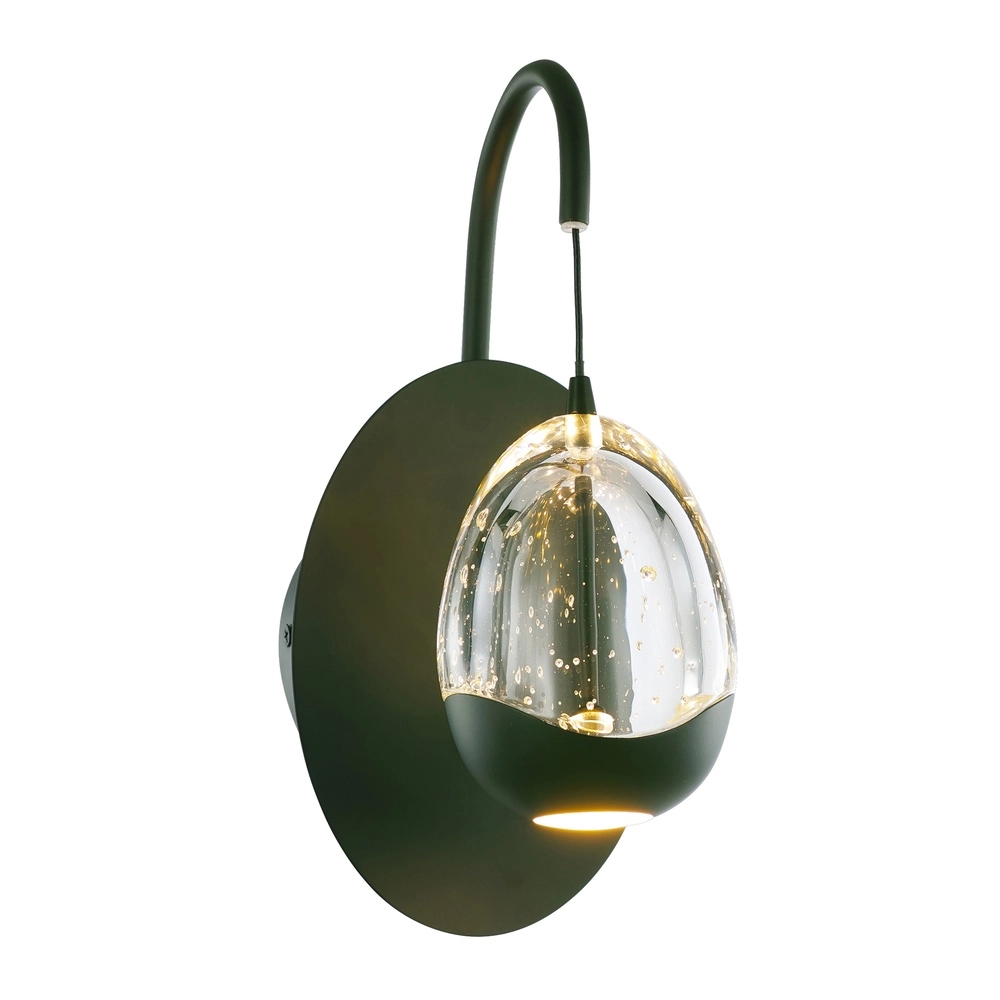 Wandlamp Clear Egg zwart met helder glas
