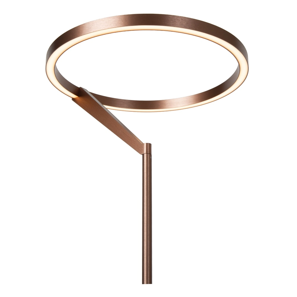 Strakke vloerlamp met leeslamp Applause geborsteld roodkoper - led Premium by Lucide 5411212221872