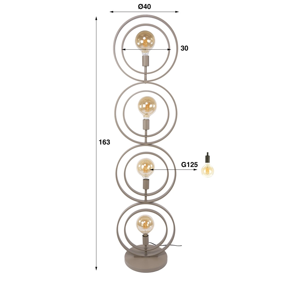 4-lichts zand vloerlamp Turn E27 - Ø 40cm Lyora 8716803513099