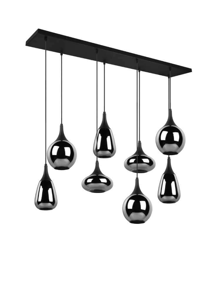 8-lichts hanglamp Lumina met smoke glas Trio 4017807542301