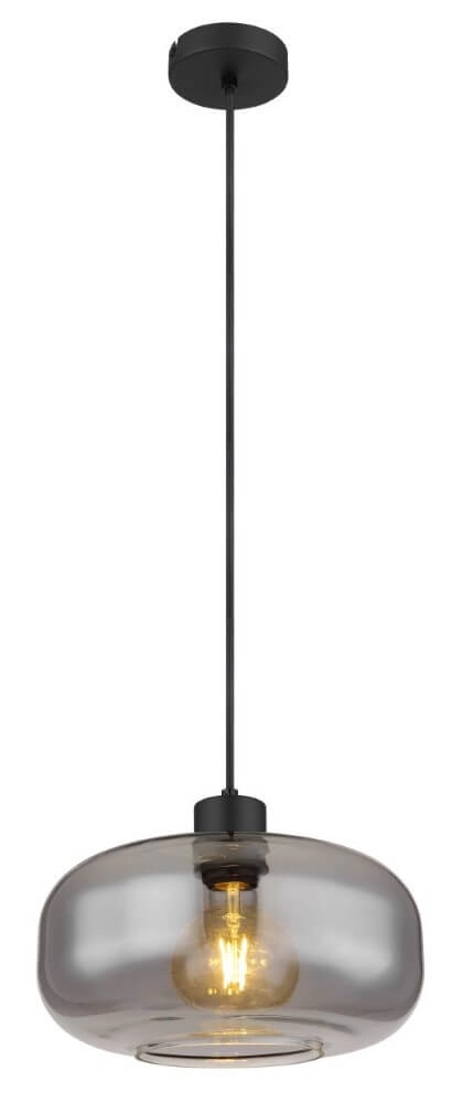 Zwarte hanglamp Giuseppe smoke glas Zwarte hanglamp Giuseppe smoke glas