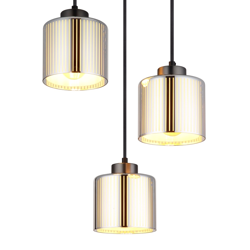Design hanglamp Felicia gunmetal 3-lichts Globo 9007371522965