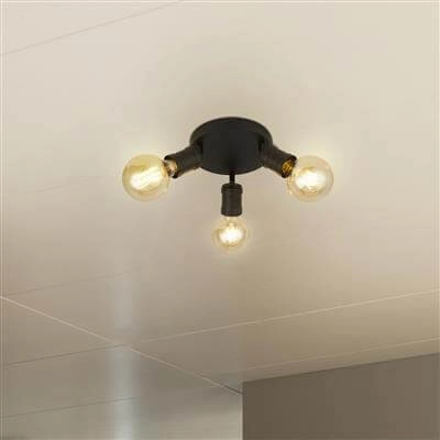 Plafondlamp Dance Disk 3-lichts zwart Searchlight 5053423188706