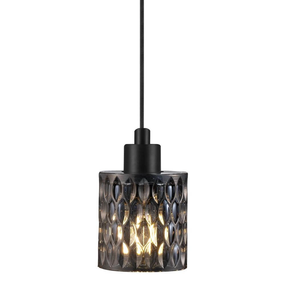 Hanglamp Hollywood zwart met smoke glas
