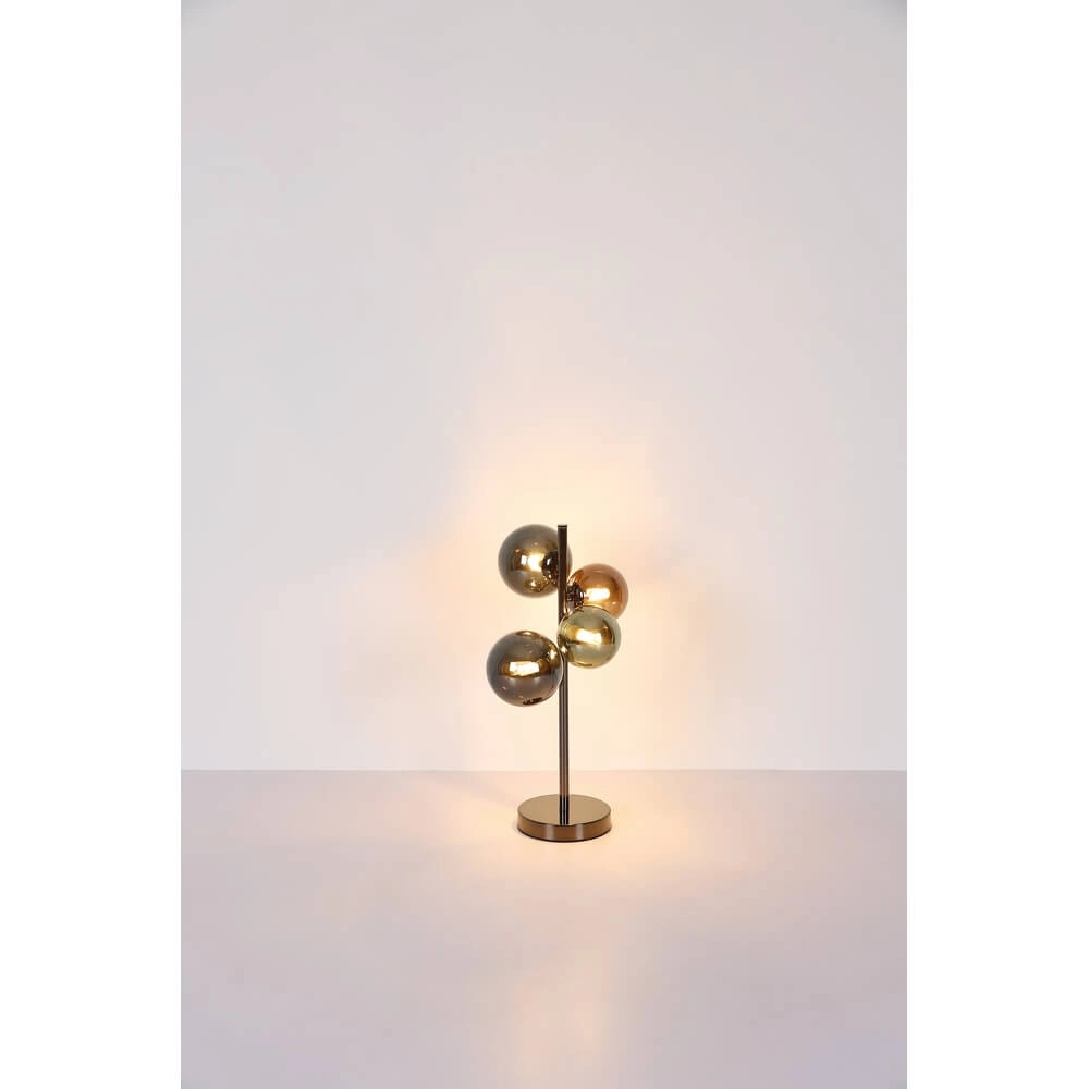 Zwarte wandlamp Riha gekleurd glas 3-lichts Globo 9007371453108