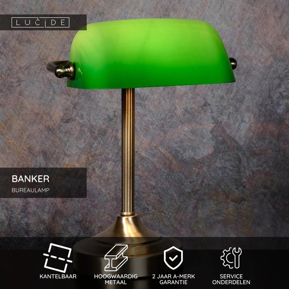 Bureaulamp Banker brons Lucide 5411212174031