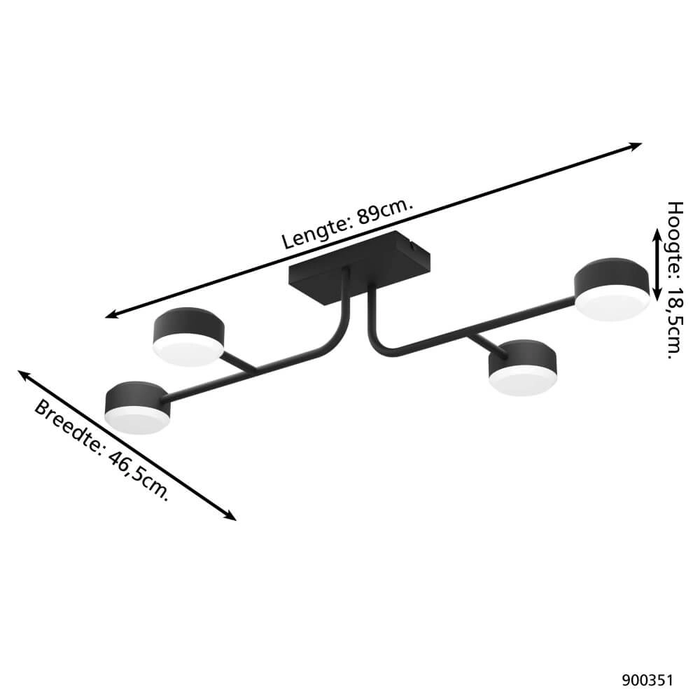 Led plafondlamp Clavellina zwart Eglo 9008606241088