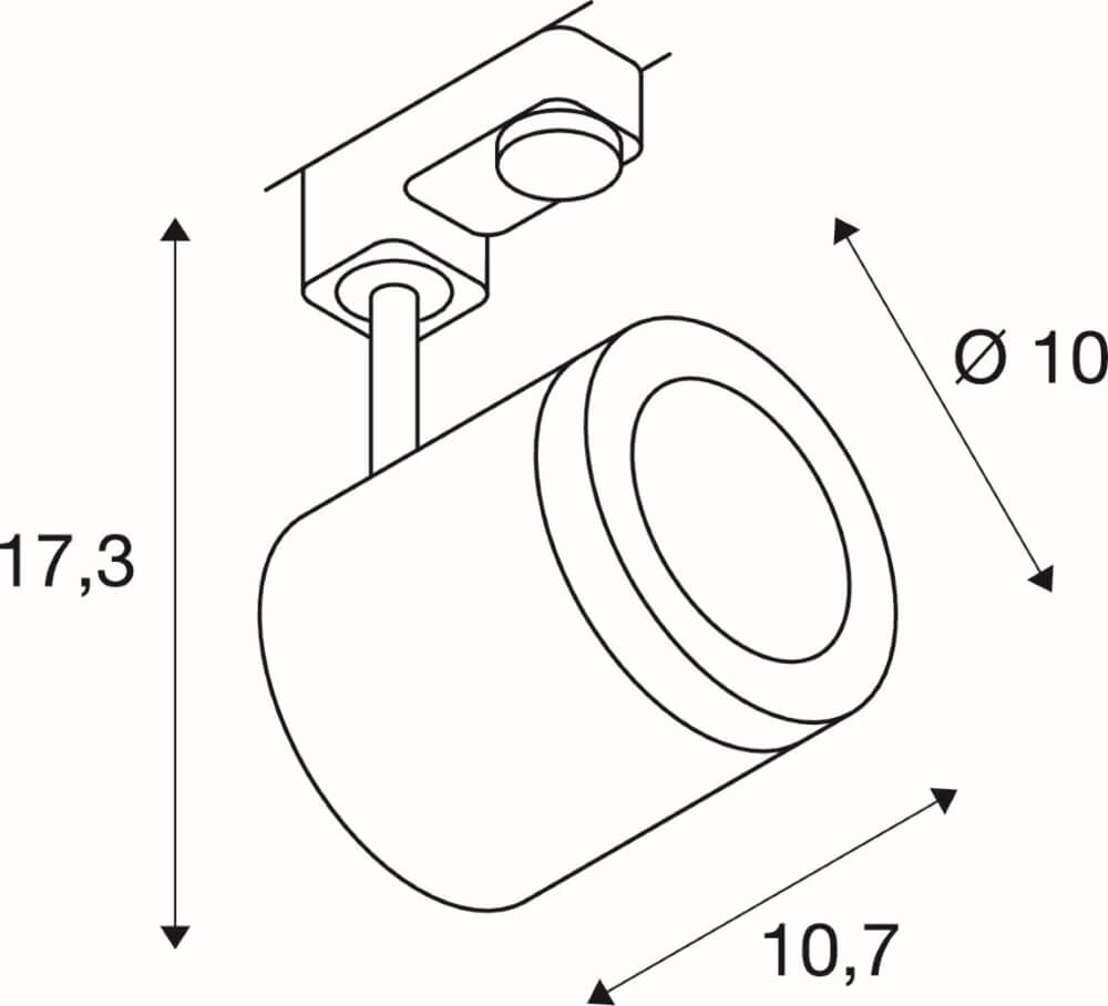 Led railspot Enola 3-fase - zwart - 3000K SLV 4024163137492