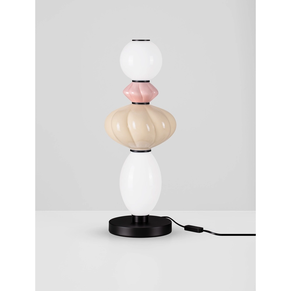 Tafellamp Oneta wit - roze - beige Lyora 5212017473950