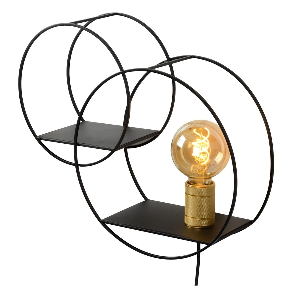 Unieke wandlamp Circle zwart met schapjes Lucide 5411212211408