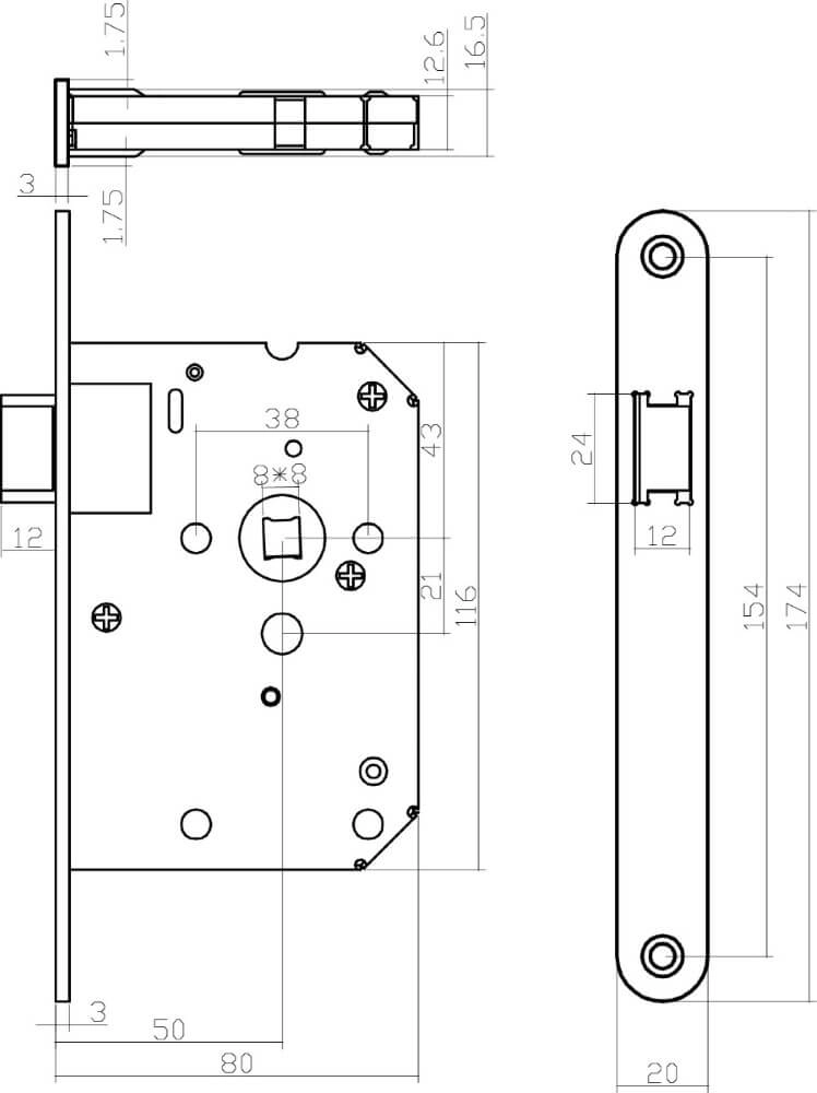 Slotkast loopslot Domus RVS 55mm Intersteel 8,71419E+12