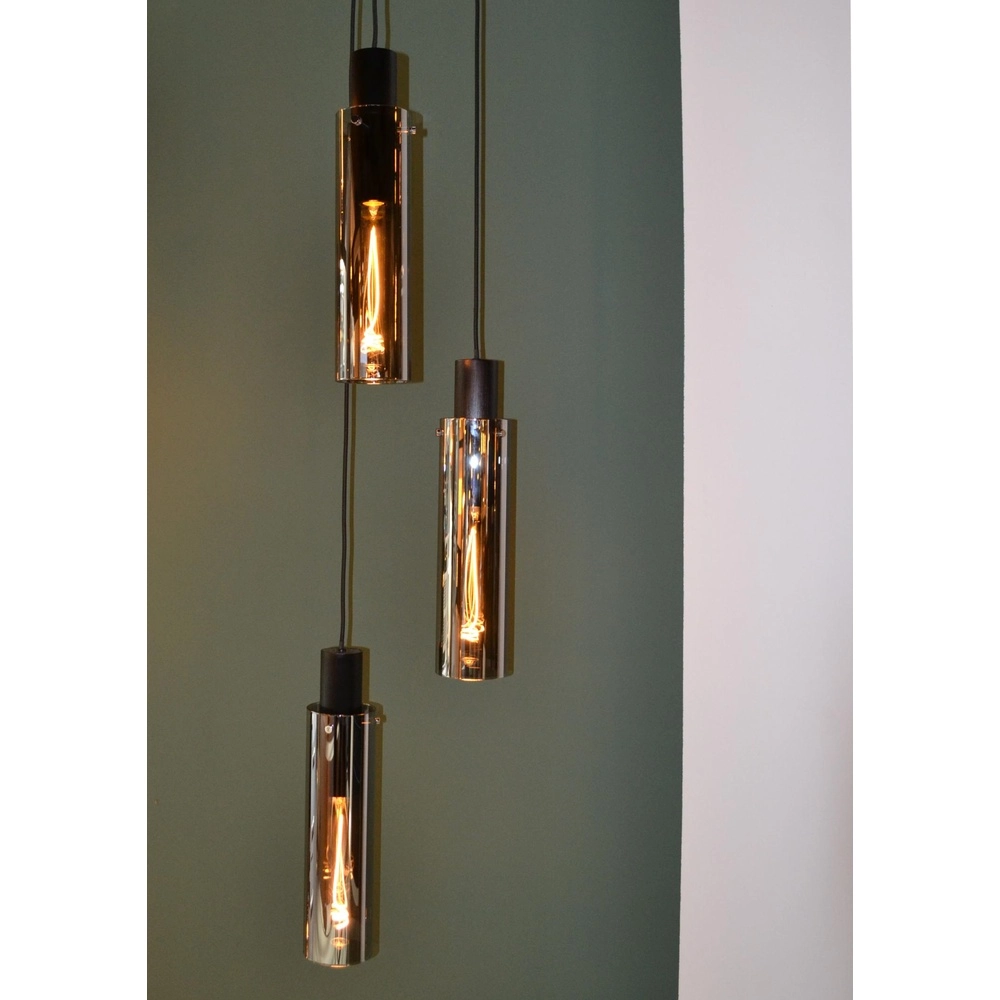 3-lichts hanglamp Orlando smoke glas Lucide 5411212740731