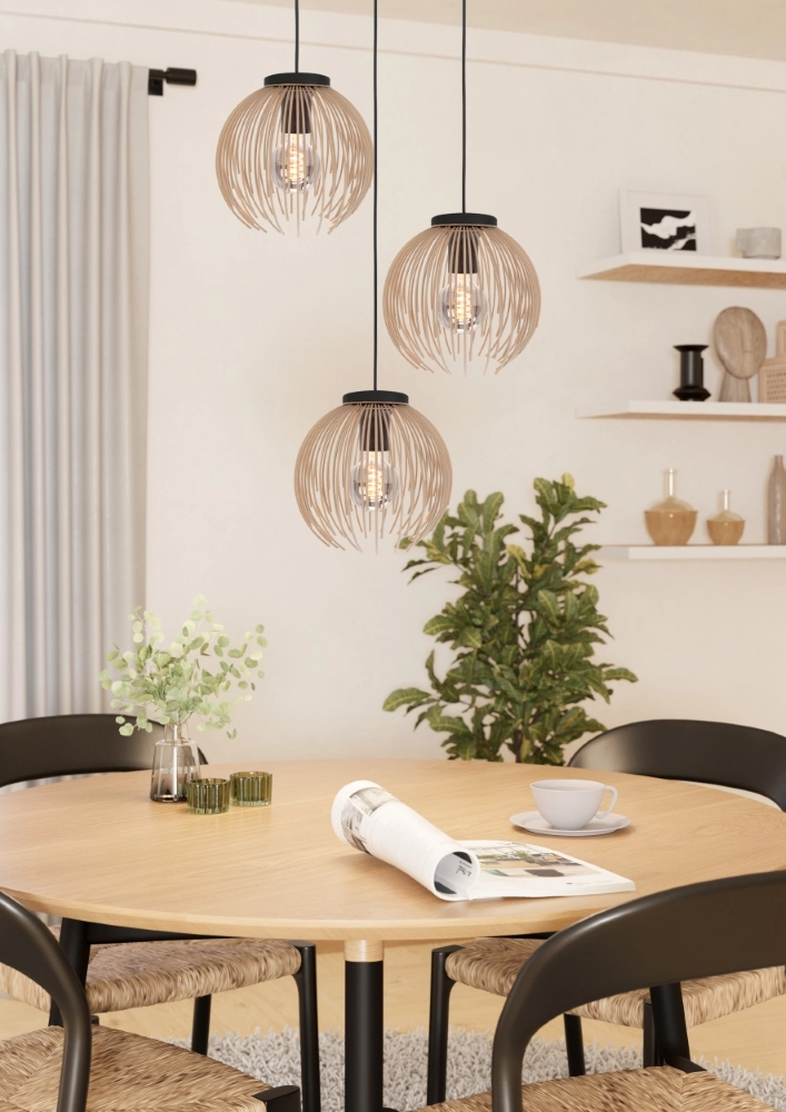 Design hanglamp Alhabia 3-lichts Ø 49,5 zand bruin Stars of Light 9008606353125