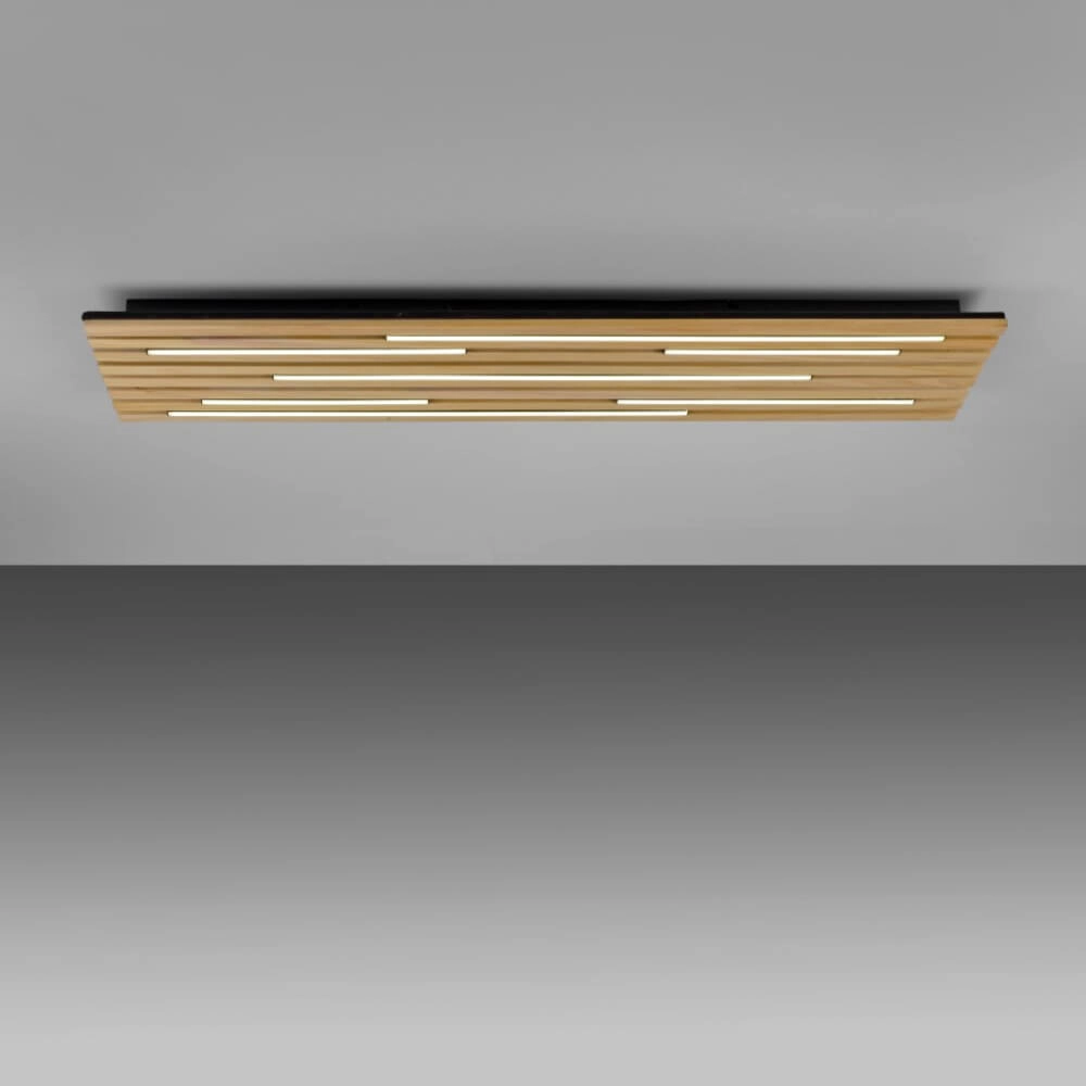 Rechthoekige plafondlamp Q-Akustik hout Paul Neuhaus 4012248385371