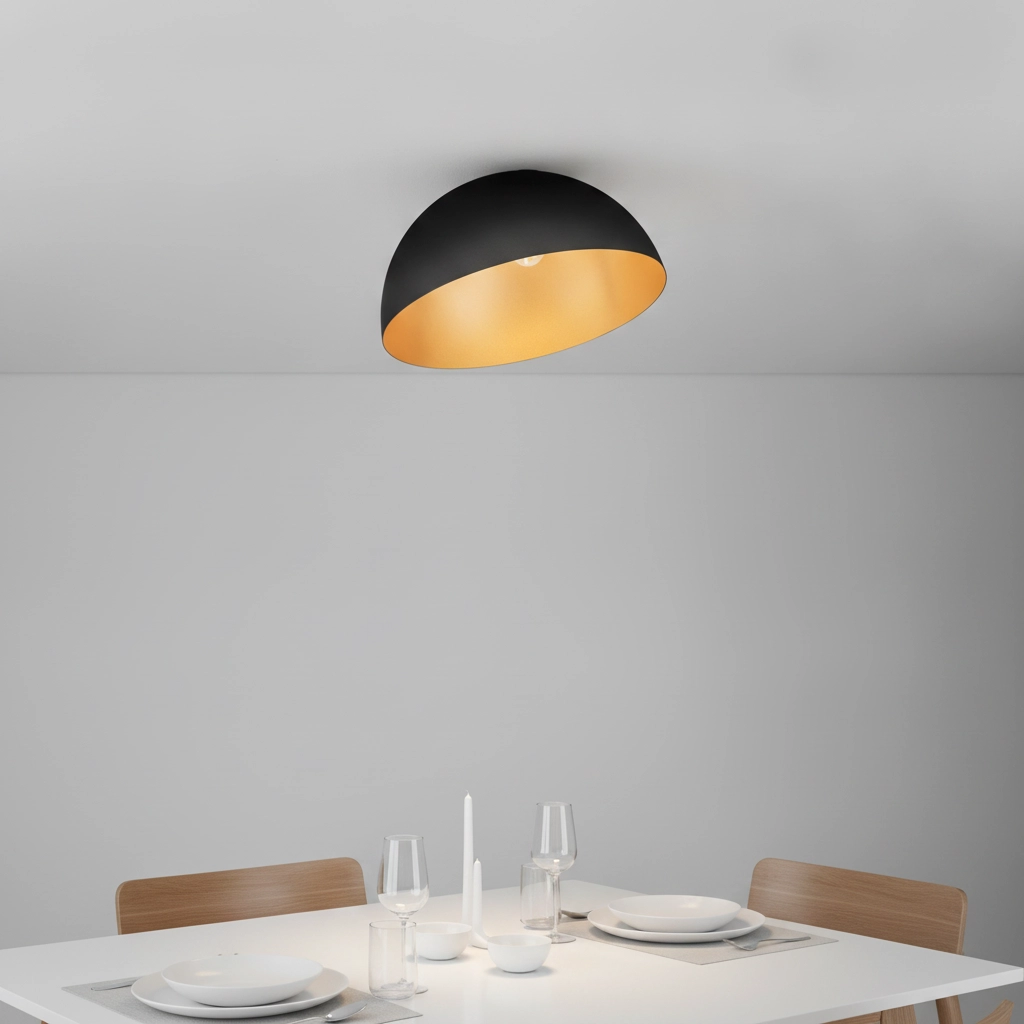 Plafondlamp Onia zwart met goud Ø 50cm