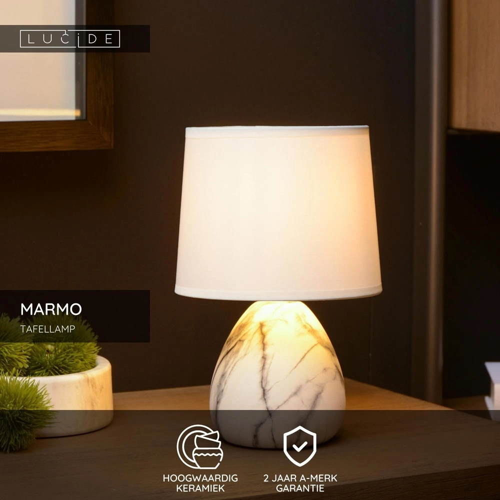 Tafellamp Marmo wit Lucide 5411212470232