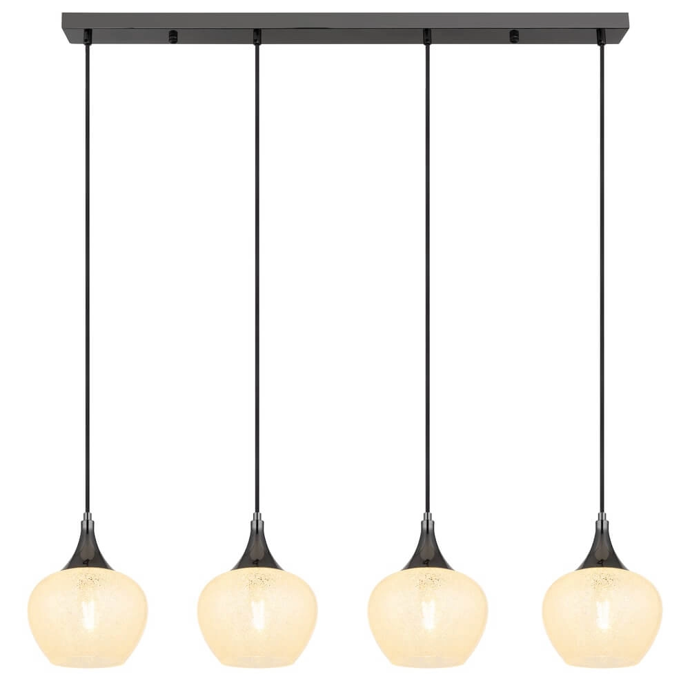 Antraciet hanglamp Maxy met wit glas 4-lichts Globo 9007371456178