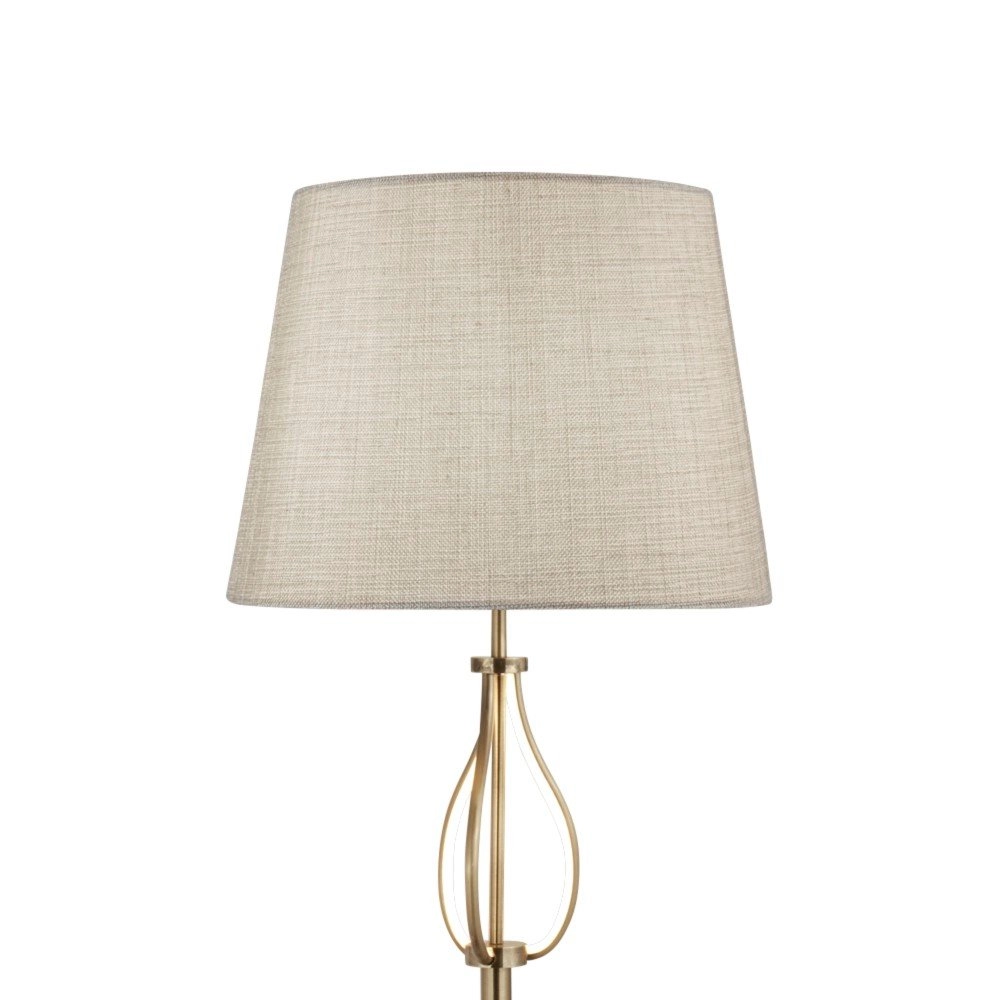 Staande schemerlamp Vegas bronsbruin met taupe Searchlight 5053423139302