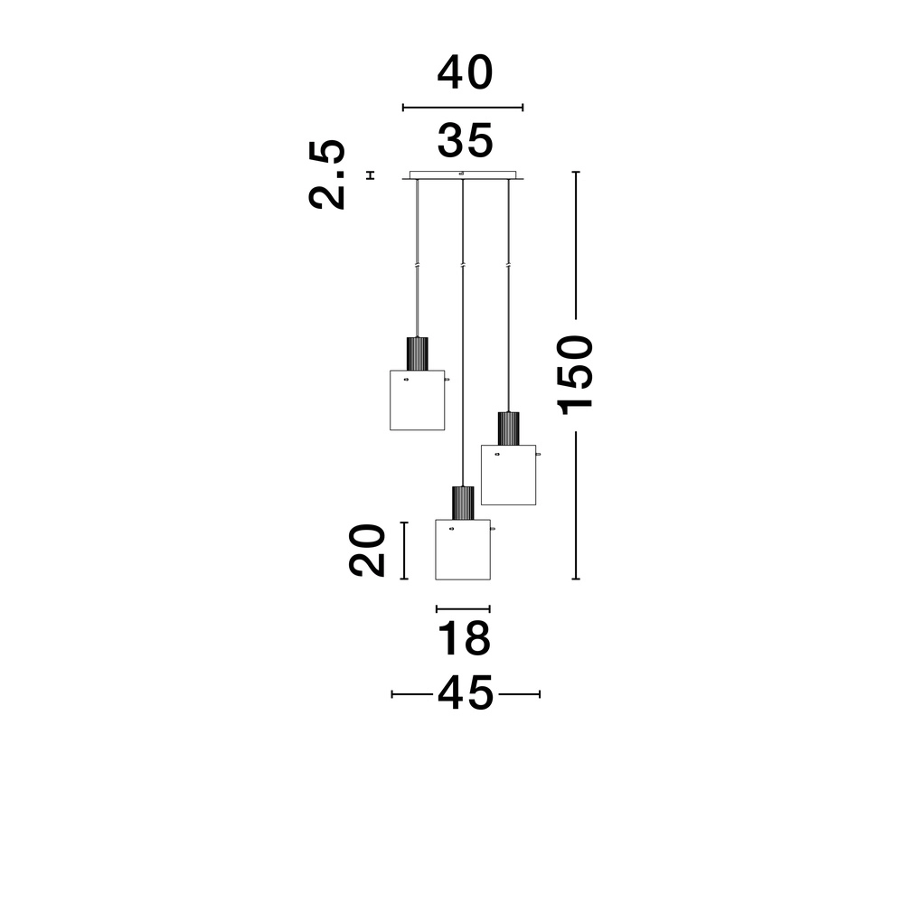 Design hanglamp Mirbi 3-lichts zwart rond Lyora 5212017468437