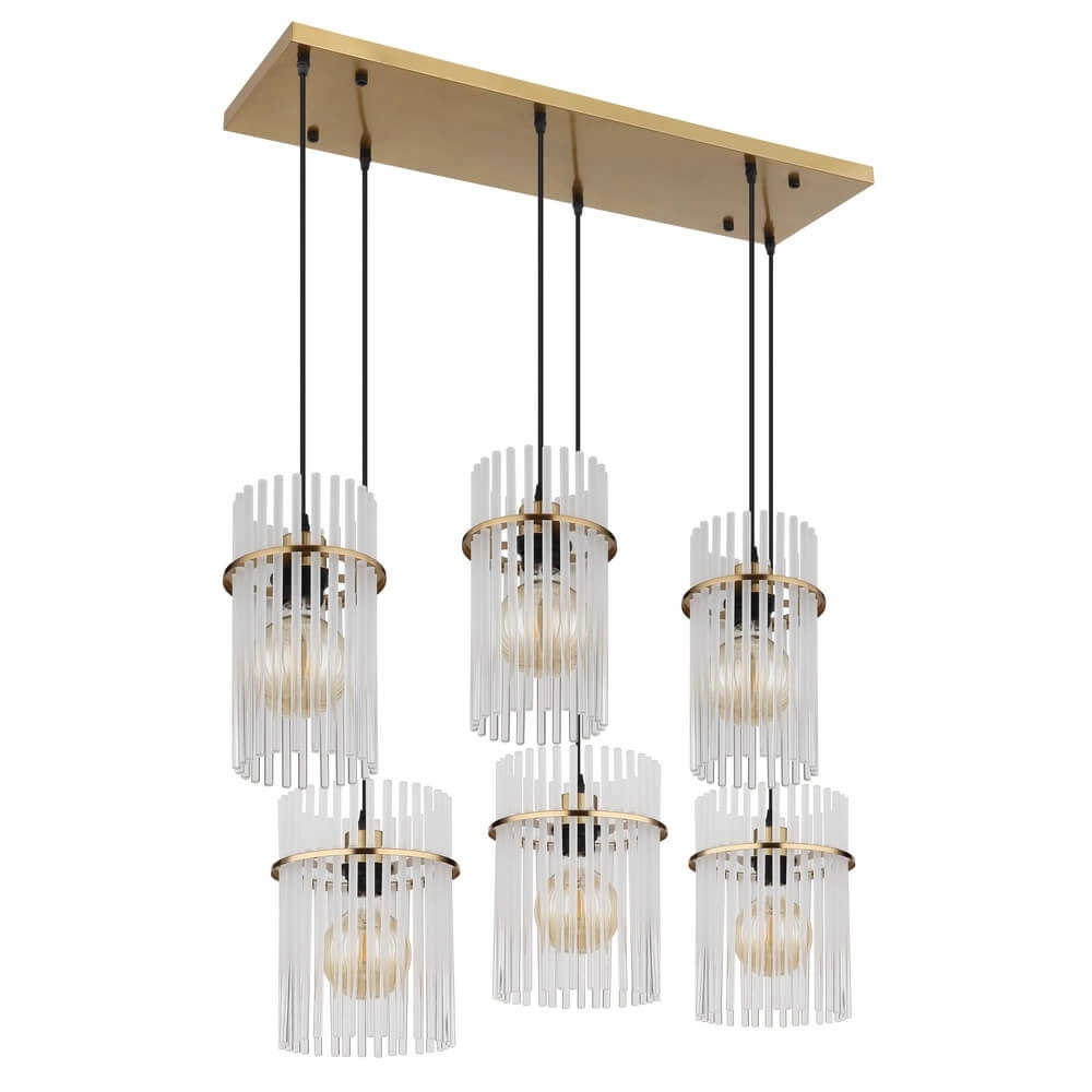 Gouden hanglamp Gorley met glas 6-lichts Globo 9007371462957