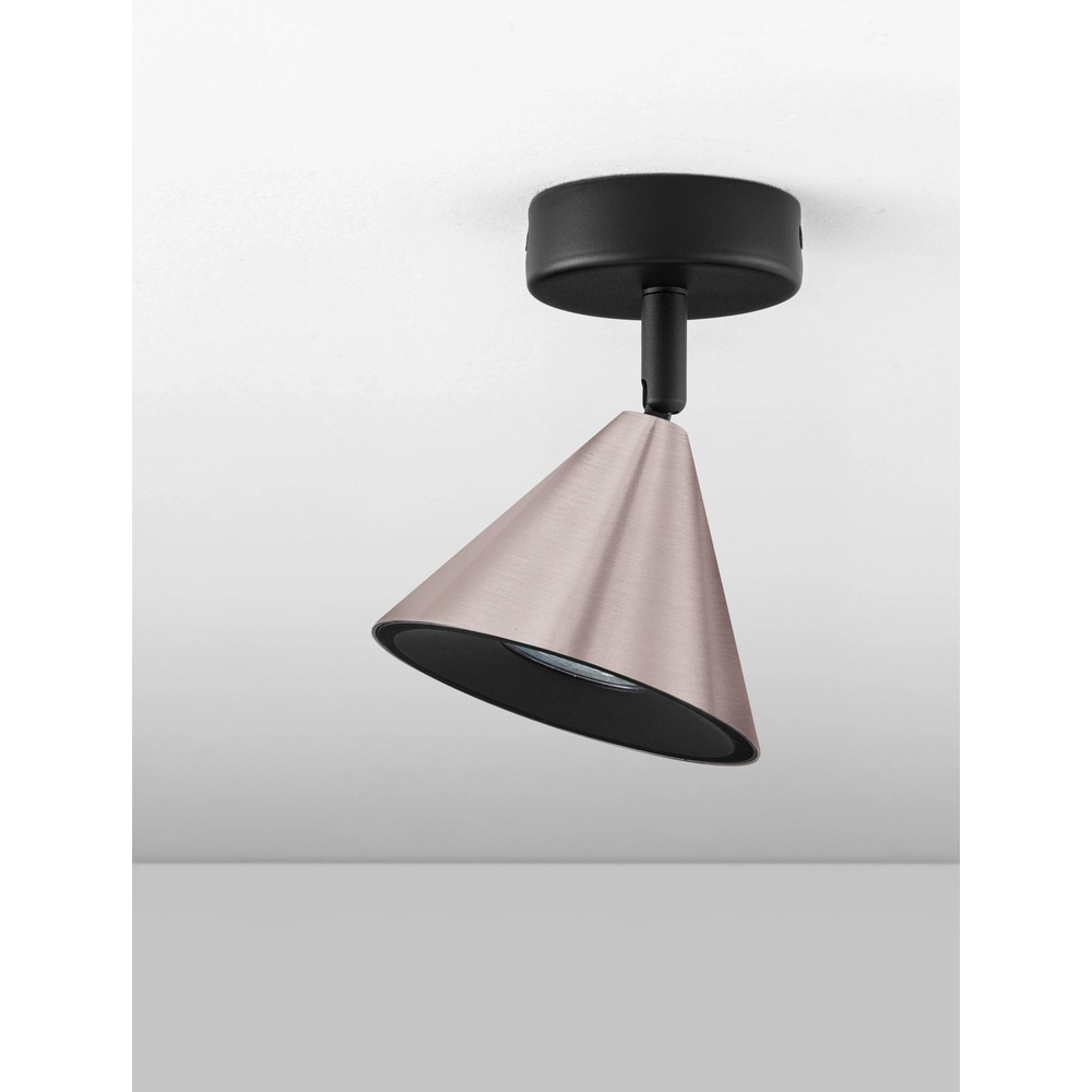 Plafondlamp Conico zwart met koffiebruin Lyora 5212017475367