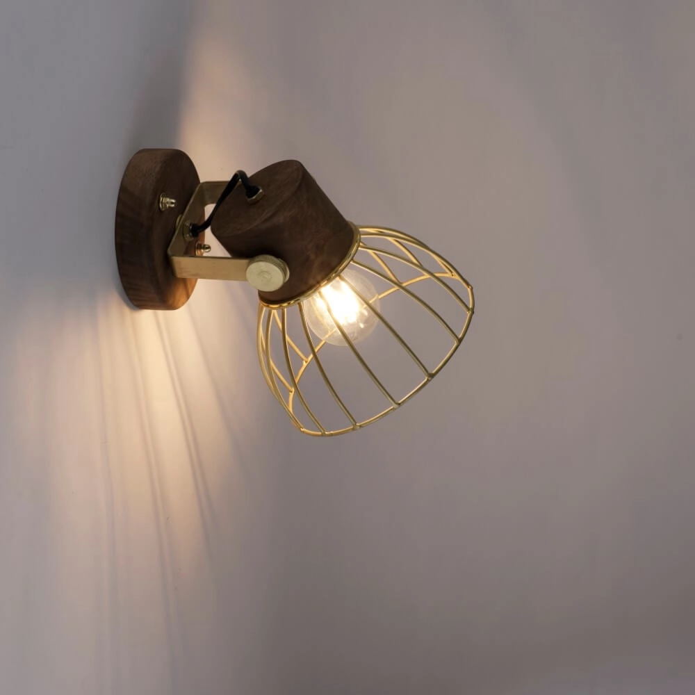 Wandlamp Alami bruin messing Just Light 4043689976217