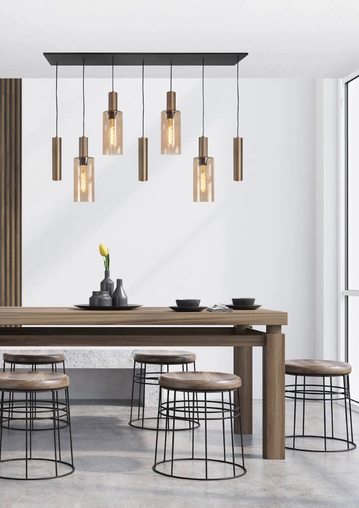 Hanglamp Perugia brons - 4x E27 - 3x GU10 Highlight 8718379047107