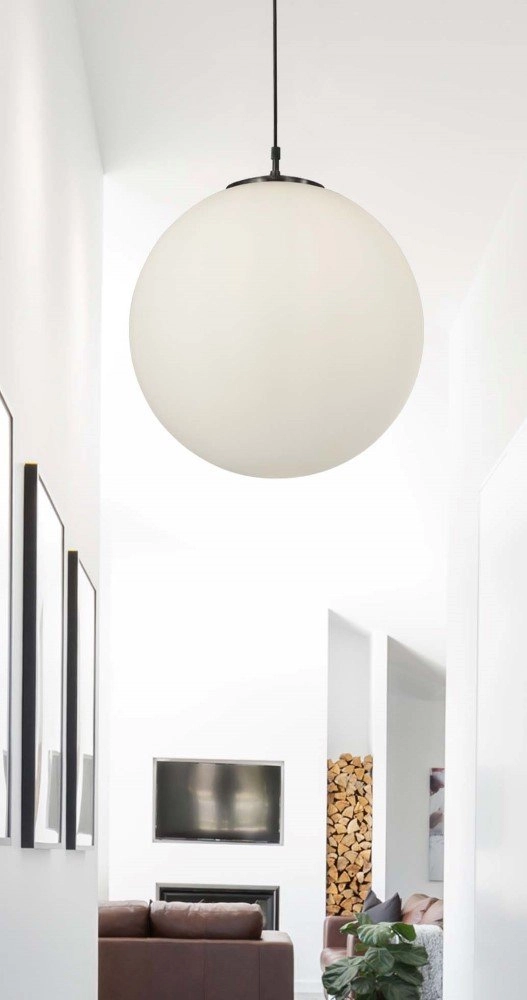Glazen hanglamp Atom Ø 40cm met zwart Searchlight 5053423138084