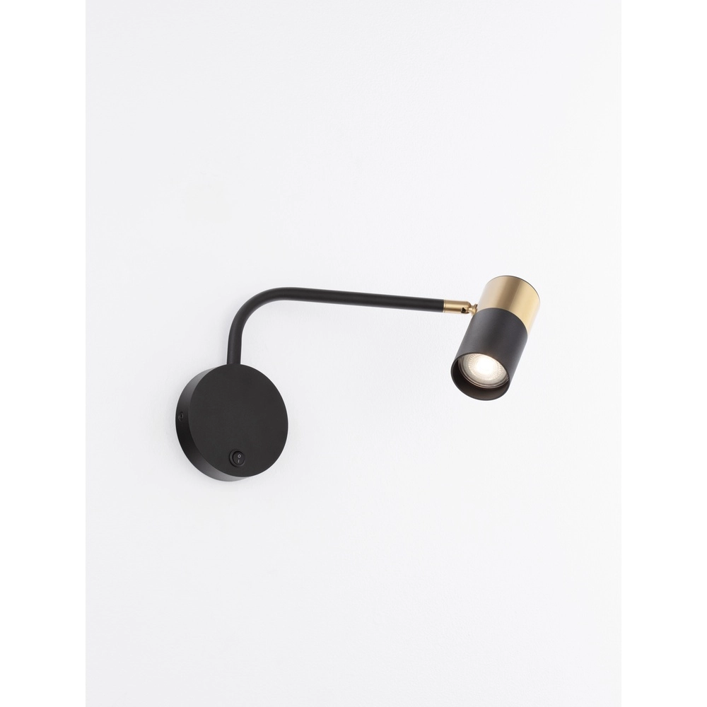 Wandlampje Pongo zwart met goud