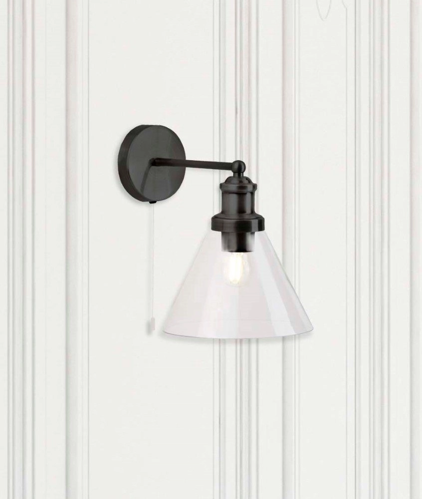 Zwart wandlampje Pyramid Searchlight 5053423125701