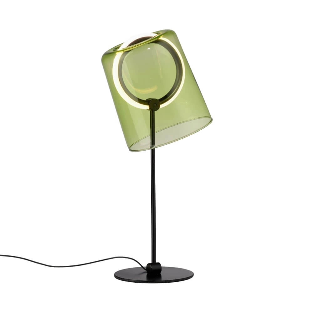 Tafellamp Zula zwart met groen glas Tafellamp Zula zwart met groen glas