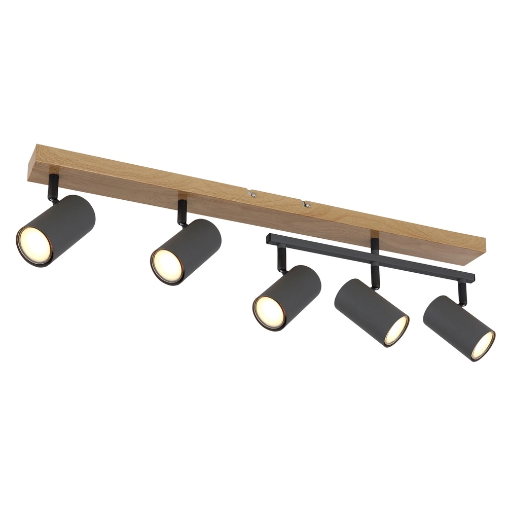 Plafondlamp 5-lichts Robby hout