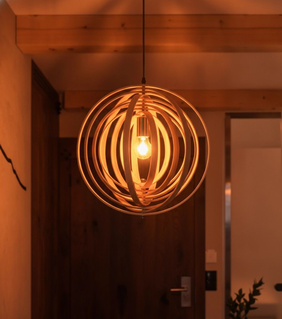 Moderne hanglamp Asco hout Ø 43cm