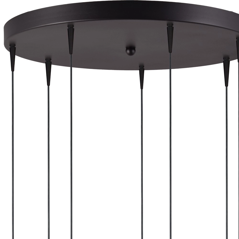 7-lichts hanglamp Talana zwart met nikkel Ø 50cm DTW Masterlight 8718121352305