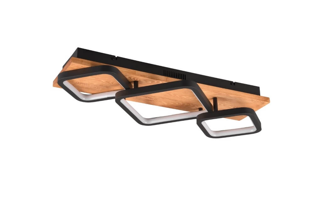 Design plafondlamp Rama 3800lm - hout met zwart