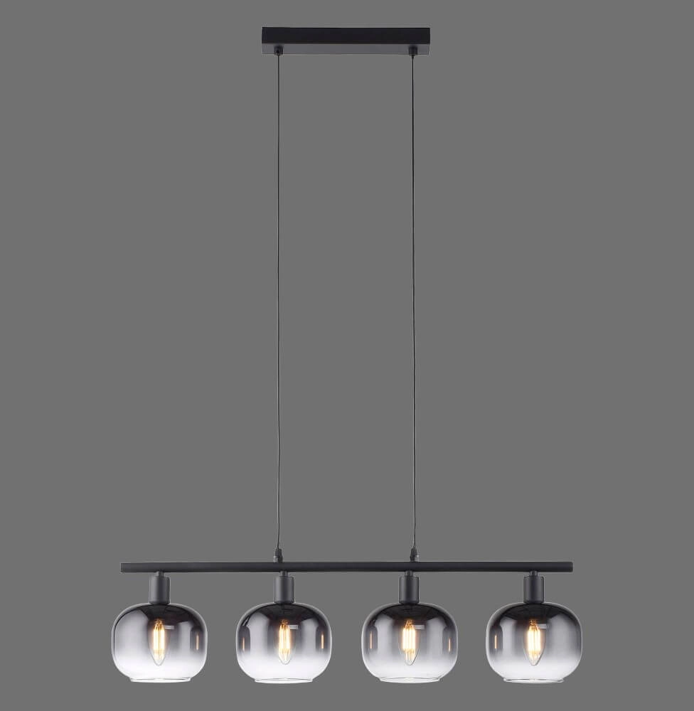 Zwarte hanglamp Zea 4-lichts Just Light 4043689993757