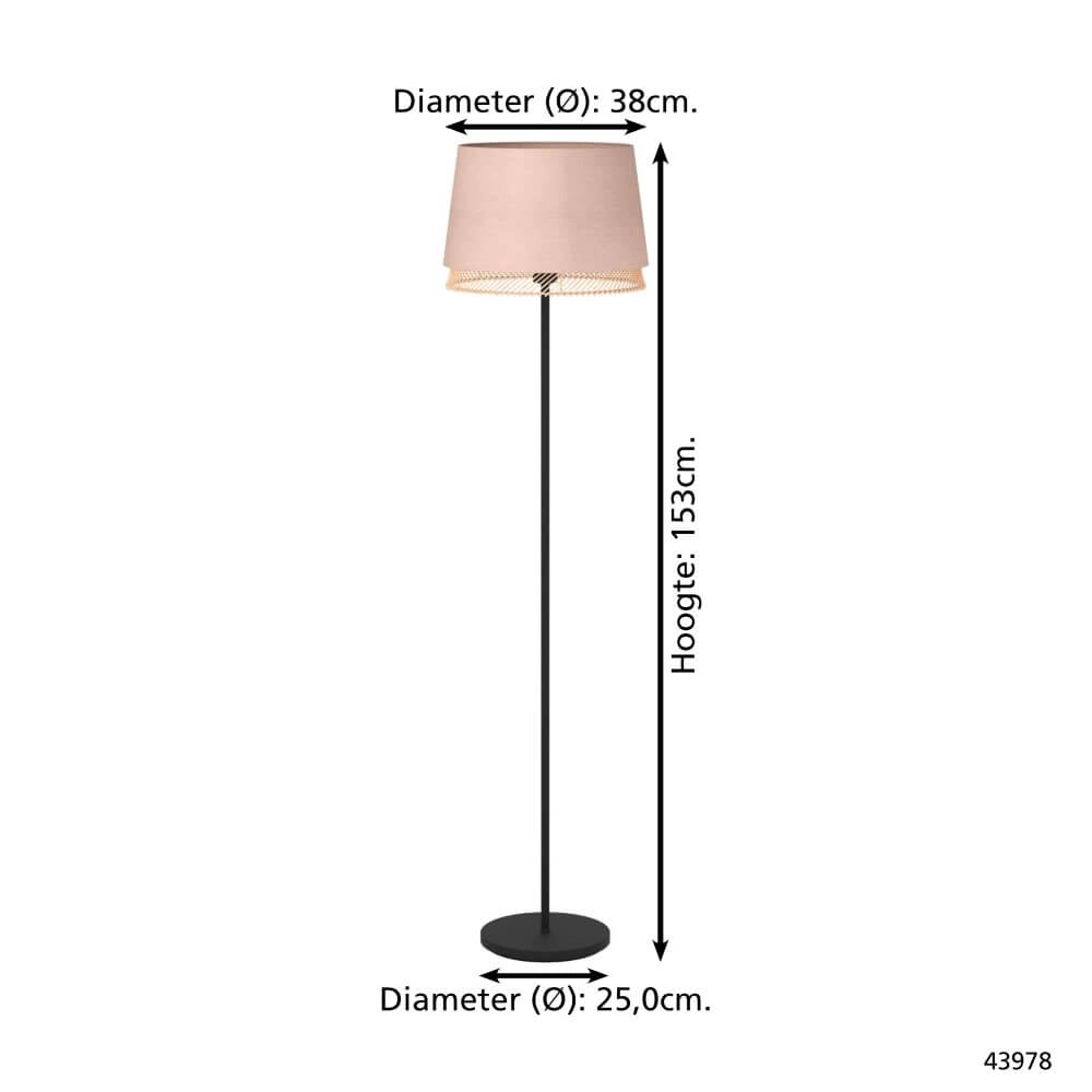 Staande lamp Tabley linnen met rotan Eglo 9002759439781